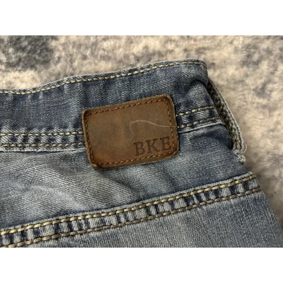 BKE Carter‎ Straight Size 30S Mens Distressed Denim Blue Jeans 31" Inseam Buckle - Picture 6 of 16